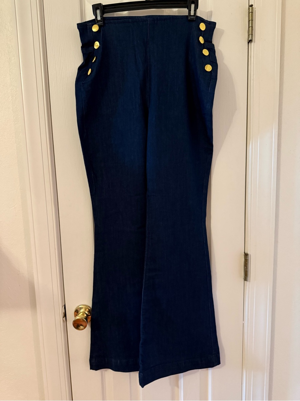 INC International Concepts Dark Blue Pull-On Flare Jeans